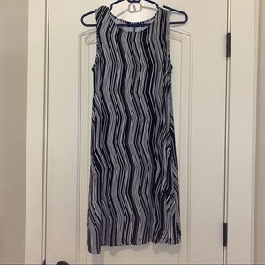 black and white striped dress